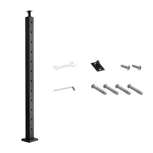 Palo per Ringhiera Esterna in Acciaio Inox 42x2x2 Pollici con Fori Angolati a 30 Gradi Pre-Forati 2x2 Pollici - Product Image 1