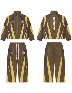 Ensemble de survêtement réfléchissant tendance 2025 pour hommes avec impression personnalisée, coupe-vent, service OEM, combinaison zippée pour hommes - Product Image 1