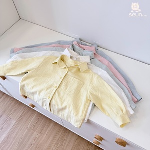 เสื้อเชิ้ตผ้าลินินแขนยาวสำหรับเด็กชายและเด็กหญิง เนื้อผ้านุ่ม ระบายอากาศได้ดี ผลิตในเวียดนาม - Product Image 2