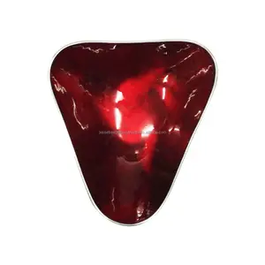 Aluminium Sheet Decorative Fruit Bowl With Dark Red Enamel Finishing Triangle Shape Modern Design Excellent Quality For Serving