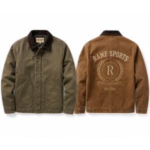 Custom Men's Heavyweight Duck Canvas Work <b>Jacket</b> Distress Carpenter <b>Trucker</b> Bomber Style - Product Image 1