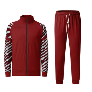 Ensemble de survêtement athlétique pour homme, deux pièces, veste zippée et pantalon, décontracté, course à pied, entraînement, sport, logo personnalisé, ensemble jogging - Product Image 5