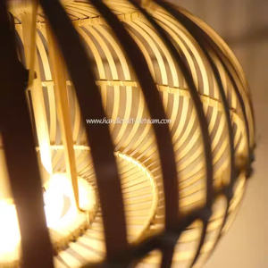 Luz de bambú hecha a mano moderna, luz eléctrica natural única de alta calidad, embalaje personalizable - Product Image 3