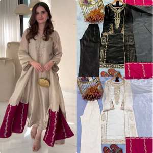 Conjunto de Top, Pantalones Plazzo y Dupatta con Bordado de Lentejuelas de 5mm, Completamente Cosido, Tallas M, L, XL y XXL para Mujer - Product Image 2