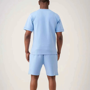 Nouvel ensemble T-shirt et short unisexe en polyester/coton de haute qualité, style vintage, coupe et couture, écologique, pour l'été, personnalisable avec logo vierge pour homme - Product Image 3