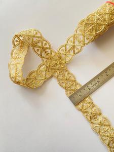 Customized Color Sequin Embroidery Lace Trim Border 100% Polyester Traditional Style Wholesale - Product Image 3