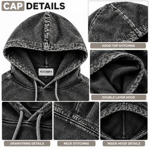 Nouveau Hoodie Vintage Streetwear Tendance en Coton Délavé à l'Acide, en Molleton Bouclette, Coupe Courte Zippée et Ample pour Homme - Product Image 4