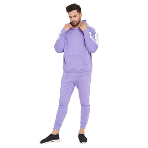 Sudadera con Capucha Personalizada, 80% Algodón, 20% Poliéster, Conjuntos Deportivos para Correr, Ropa Deportiva al por Mayor, Color Morado, Trajes Deportivos para Hombre - Product Image 5