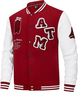 Veste universitaire élégante avec broderie de logo personnalisée, corps en mélange de laine et manches en cuir, vêtement de mode - Product Image 5