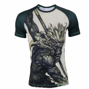 เสื้อรัดกล้ามเนื้อ MMA คุณภาพสูง UPF50+ แห้งเร็ว เป็นมิตรกับสิ่งแวดล้อม สำหรับผู้ชาย ขายส่ง ชุดออกกำลังกาย BJJ ระบายอากาศได้ดี ยี่ห้อ Fortleo - Product Image 1