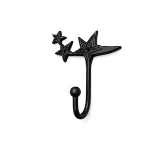 Colgador de toallas de aluminio en forma de estrella, color níquel negro, para baño, cocina, gancho de pared, instalación con taladro, para ropa, abrigos, armarios, puertas - Product Image 2