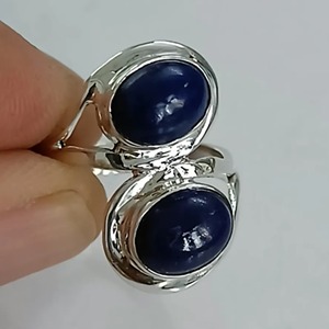 <b>Lapis</b> <b>Lazuli</b> <b>Ring</b> 925 Sterling Silver Handmade Boho Statement Promise Jewelry for Women Natural Oval Shape Gemstone Jewelry - Product Image 1