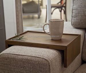 Plateau de canapé en bois massif EFS, finition naturelle, couleur et forme personnalisables, installation facile, accessoires multifonctionnels pour le salon - Product Image 1