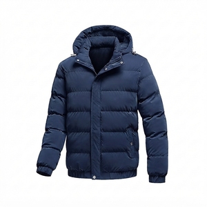 Manteau d'hiver à capuche pour homme, couleur unie, épais et chaud, vêtement d'extérieur décontracté avec fermeture éclair et poches 2026 XS-3XL - Product Image 4