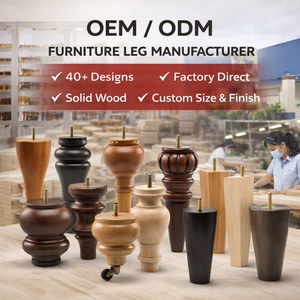 Direct Factory Price Classic Tapered Square Wooden Furniture Components Premium Rubberwood Durable Couch Support <b>Feet</b> Wholesale - Product Image 6