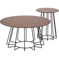 Mesa de Centro Redonda Premium y Duradera con Tapa de Vidrio Templado y Base de Metal, Diseño Contemporáneo para Sala de Estar y Proyectos Residenciales LUUOMA