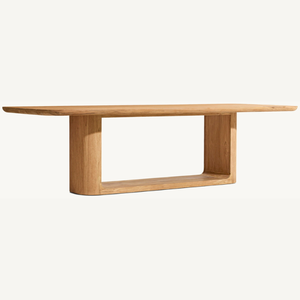 Meubles en promotion, style moderne, table rectangulaire en teck, adaptée à une utilisation en extérieur, résistante à la pourriture. - Product Image 3