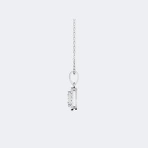 Collier pendentif halo en diamant de laboratoire taille princesse 0,75 carat, plaqué or 10 carats, bijoux de luxe pour femmes - Product Image 5