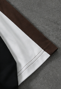 Chemise décontractée à manches courtes pour homme, couleur marron, avec logo blanc sur le devant, pour l'été - Product Image 2