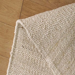 Tapis d'intérieur en jute tissé à la main ivoire, tapis de salon minimaliste blanc neutre en jute, tapis de chambre moderne scandinave, décoration de sol douce - Product Image 4