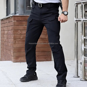 Men's Slim High Waist Cargo Pants with <b>Side</b> <b>Zip</b> Pocket Relaxed Fit Twill Joggers Casual <b>Side</b> Pockets - Product Image 6