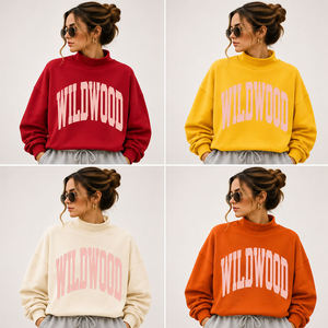 เสื้อสเวตเชิ้ตกราฟิกวาร์ซิตี้ Wildwood แบบสั่งทำพิเศษ OEM ผ้าฝ้ายพรีเมียม 400GSM เหมาะสำหรับใส่เที่ยวพักผ่อน ใส่เล่นกีฬากลางแจ้ง ออกกำลังกาย ให้ความอบอุ่นในฤดูใบไม้ร่วง - Product Image 3