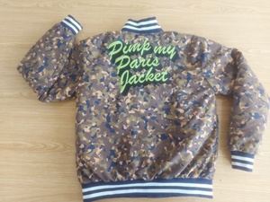 Vestes en satin avec logo brodé personnalisé, veste bomber, design léopard, vestes universitaires, veste en polyester avec boutons - Product Image 2