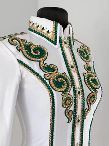 Premium Western Show Shirt for Women Rhinestone Rodeo Competition Horse Riding Apparel - Product Image 3