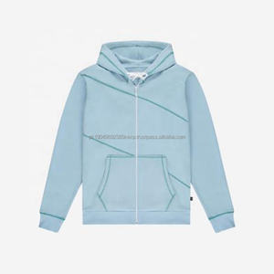 Oem Full Zip Up Hoodie Custom Winter 100% Pure Cotton Line Cremallera decorativa Sudadera Logo Printing Zip Up Hoodie para hombres - Product Image 3