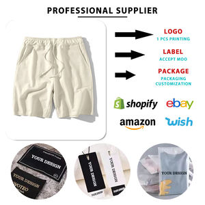 Pantalones Cortos Bermuda Transpirables de Alta Calidad, 180g, Spandex/Algodón Orgánico, Color Sólido, con Cordón Ajustable, Casuales para Hombre - Product Image 4