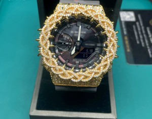 Reloj Personalizado Estilo GA2100, Caja de Acero Inoxidable, Reloj de Pulsera de Lujo con Incrustaciones de Diamantes, Estilo GA2100, Modificación Personalizada, Caja Completamente Metálica - Product Image 1