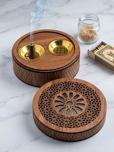 Quemador de Aromas Árabes, Quemador de Incienso de Madera Hecho a Mano, Difusor Aromático de Sándalo, Diseño Floral, Soporte Decorativo para Todas las Estaciones - Product Image 5
