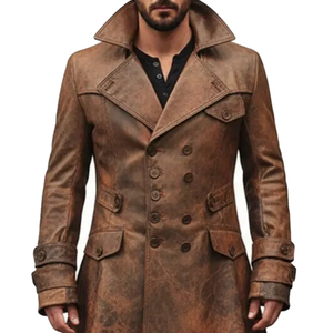 Manteau en cuir véritable pour homme, veste d'hiver de qualité supérieure, logo personnalisé, vêtements d'extérieur tendance, nouvelle collection 2026 - Product Image 2