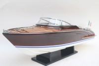 RIVA RAMA 44 PURPLE PAINTED Maquette de bateau à moteur en bois italien fait main, édition de luxe pour la décoration de la maison ou comme cadeau d'affaires