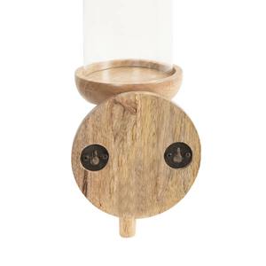 Applique murale moderne en bois Shae de 13 pouces, porte-bougie rustique en bois naturel avec cylindre en verre amovible pour bougies sans flamme - Product Image 6