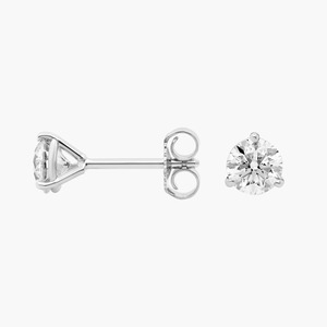 Boucles d'oreilles clous en diamant rond brillant à trois griffes, 0,75 ct, diamant de laboratoire en or jaune 14 carats, pour bijoux de mariage et d'anniversaire - Product Image 3