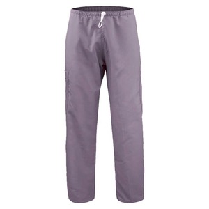 Ensemble de blouses médicales grises à manches courtes en coton tissé, pantalon inclus - Product Image 2