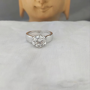 Anillo Unisex de Oro Blanco de 14k con Diamante Cultivado en Laboratorio IGI/GIA, Corte Vintage, para Boda/Compromiso, Regalo de Aniversario con Diamante Corte Pera - Product Image 4