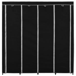 Grande armoire avec cadre en fer noir et tissu en polyester, solution de rangement élégante - Product Image 4