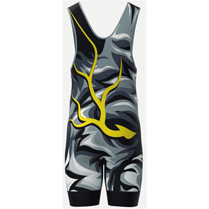 Traje de Lucha Libre con Diseño de Lobo Estampado por Transferencia Térmica, Tejido Transpirable de Spandex y Poliéster, Logotipo Frontal, Ropa Deportiva para Adultos - Product Image 3