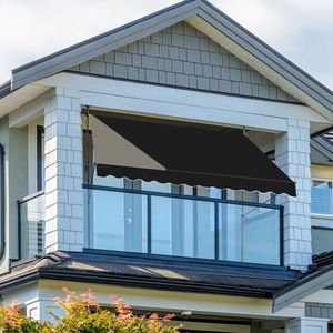 Toldo Retráctil Negro con Dimensiones de 118.1''D x 59.1''W x 78.7''H a 118.1''H - Product Image 4