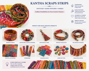 Wholesale Printed Washable Cotton <b>Fabric</b> Scrap <b>Strips</b> Bundle Patchwork Sewing Weaving Rug DIY Crafts Home Decor Textile Art - Product Image 1