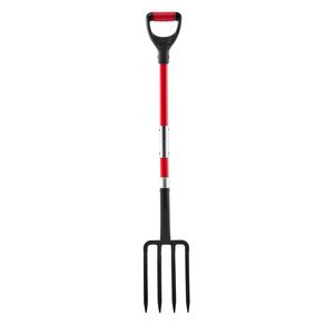 Forca da Giardinaggio a 4 Denti Rinforzata con Manico in Fibra di Vetro, Forca da Giardinaggio 45 cm con Impugnatura a Y in Acciaio Forgiato per Scavare nel Giardino - Product Image 1