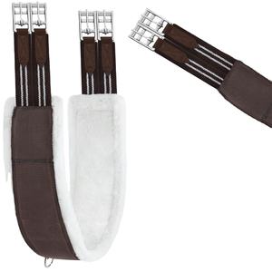 Selle de dressage en acier inoxydable marron pour chevaux, tailles et couleurs personnalisables, pour compétition d'équitation double - Product Image 1