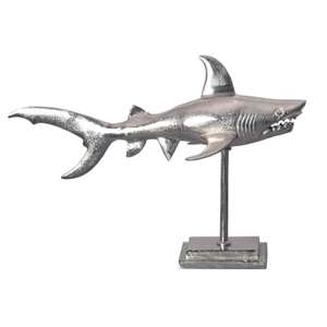 Escultura de Tiburón de Metal Hecha a Mano, Figura Animal Moderna, Decoración de Mesa para Sala de Estar - Product Image 5