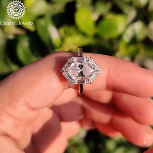 Bague de fiançailles Charm Jewells en moissanite taille coussin certifiée IGI, sertie à griffes en or 18 carats, alliance classique pour femme 3 - Product Image 3
