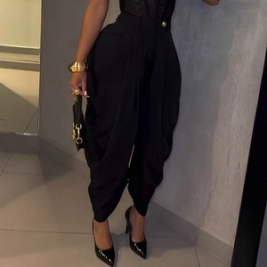 Pantalones formales a cuadros para mujer, diseño ajustado, ideales para la oficina, pantalones deportivos personalizados de hip hop para mujer, invierno - Product Image 3