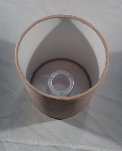 Abat-jour en tissu de lin cylindrique, design minimaliste fait main pour couvercles de lampes avec douilles E27, structure en fil de fer - Product Image 4