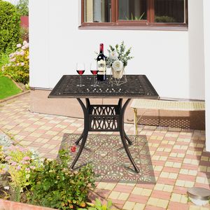 Tavolo Pieghevole Rotondo in Alluminio Pressofuso 81*81*104cm per Esterni, Tavolo Bronzo per Cortile, Picnic, Feste in Centro Commerciale, BBQ e Uso su Patio - Product Image 2