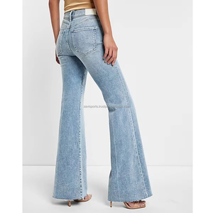 Pantalones Vaqueros Anchos de Mezclilla para Mujer, Envío Global, OEM, Moda, con Pedrería, Estilo Vintage, Venta al por Mayor - Product Image 2